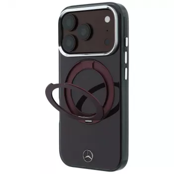 Pouzdro Mercedes Ring Stand Iconic Logo MagSafe pro iPhone 18 Pro Max / 17 Pro Max, vínové