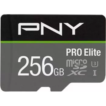 Paměťová karta microSDXC PNY PRO Elite P-SDU256V31100PRO-GE, 256 GB, UHS-I U3, A1, V30, se SD adaptérem