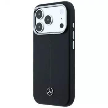 Pouzdro Mercedes Leather Semi Wrap Iconic Line MagSafe pro iPhone 18 Pro / 17 Pro, černé