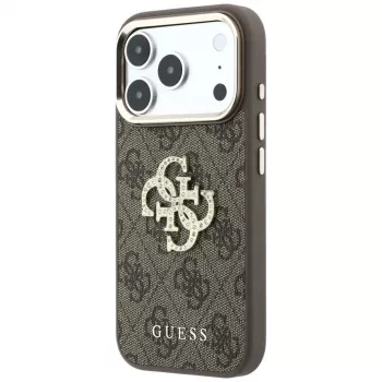 Pouzdro na smartphone Guess 4G & Big Strass Logo pro iPhone 18 Pro / 17 Pro, hnědé