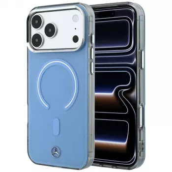Pouzdro na smartphone Mercedes Double Layer Iconic Logo MagSafe pro iPhone 18 Pro Max / 17 Pro Max, modré