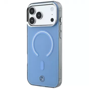 Pouzdro na smartphone Mercedes Double Layer Iconic Logo MagSafe pro iPhone 18 Pro Max / 17 Pro Max, modré