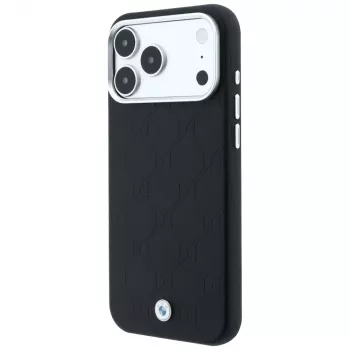BMW BMW001220 Sign Deboss Quilted Metal Logo MagSafe case for iPhone 18 Pro Max / 17 Pro Max, black