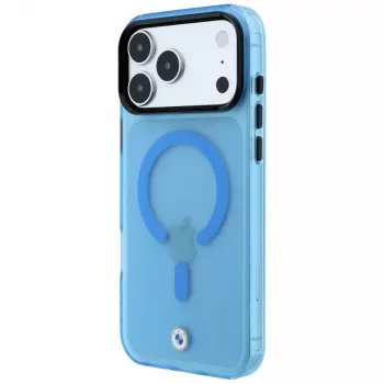 BMW BMW001318 Sign Frosted IML & Metal Logo MagSafe case for iPhone 18 Pro Max / 17 Pro Max, blue