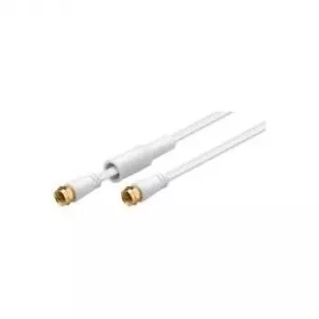 Wentronic 67298 SAT F plug to F plug, male/male, gold-plated, white