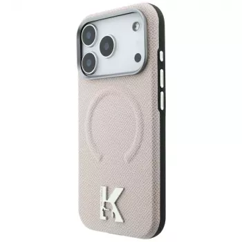 Pouzdro MagSafe Karl Lagerfeld KF003255 Grained Embossed Ring & Kameo Logo pro iPhone 18 Pro / 17 Pro, béžové