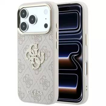Pouzdro Guess GUE005506 4G & Big Strass Logo pro iPhone 18 Pro Max / 17 Pro Max, růžové