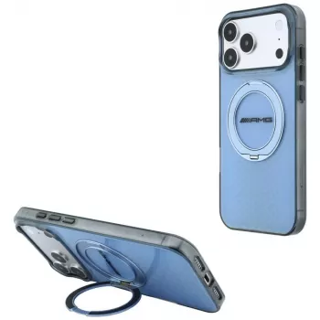 Pouzdro MagSafe Mercedes AMG IML Double Layer Urban Line s otočným stojánkem pro iPhone 18 Pro Max / 17 Pro Max, modré