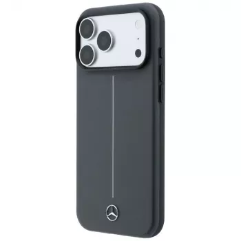 Pouzdro MagSafe Mercedes Leather Semi Wrap with Iconic Line pro iPhone 18 Pro Max / 17 Pro Max, antracit
