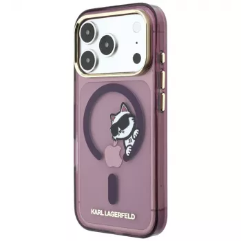 Pouzdro Karl Lagerfeld Peekaboo Logo, MagSafe, pro iPhone 18 Pro Max / 17 Pro Max, vínová