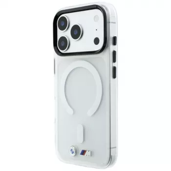Pouzdro BMW M IML Frosted Metal Logo & Trims, MagSafe, pro iPhone 18 Pro / 17 Pro, průhledná
