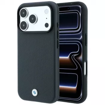 BMW Sign Kevlar Metal Logo MagSafe case for iPhone 18 Pro Max / 17 Pro Max, anthracite
