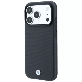 BMW Sign Kevlar Metal Logo MagSafe case for iPhone 18 Pro Max / 17 Pro Max, anthracite