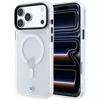 MagSafe pouzdro BMW Sign Frosted IML & Metal Logo pro iPhone 18 Pro Max / 17 Pro Max, průhledná