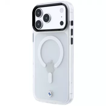 MagSafe pouzdro BMW Sign Frosted IML & Metal Logo pro iPhone 18 Pro Max / 17 Pro Max, průhledná
