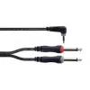 Audio Y adaptér Cordial 14868, 1x jack konektor 3,5 mm na 2x jack konektor 6,3 mm (mono), 3 m, černý