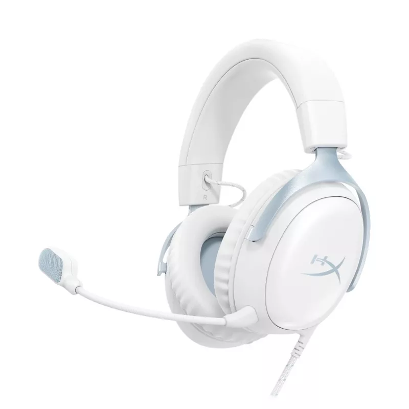 Herní headset HyperX Cloud III, bílo-modrý, DF7F1AA