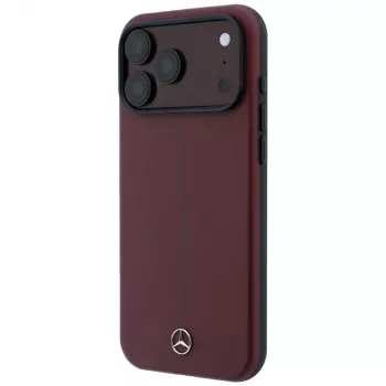 Pouzdro Mercedes Mer008834 Leather Semi Wrap Iconic Line MagSafe pro iPhone 18 Pro / 17 Pro, vínové
