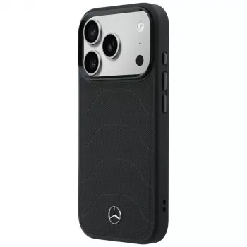 Pouzdro Mercedes Mer008871 Leather Mesh with Bow Line MagSafe pro iPhone 18 Pro / 17 Pro, černé