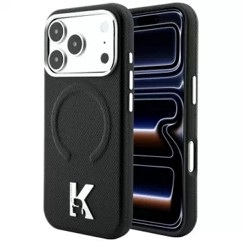 Pouzdro MagSafe Karl Lagerfeld KF003258 Grained Embossed Ring & Kameo Logo pro iPhone 18 Pro Max / 17 Pro Max černé