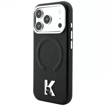 Pouzdro MagSafe Karl Lagerfeld KF003258 Grained Embossed Ring & Kameo Logo pro iPhone 18 Pro Max / 17 Pro Max černé