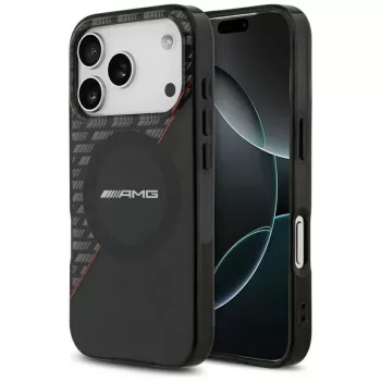 Pouzdro MagSafe Mercedes AMG00122 AMG IML Double Layer Rhombs pro iPhone 18 Pro / 17 Pro černo-červené