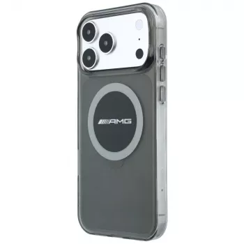 Pouzdro MagSafe Mercedes AMG00120 AMG IML Transparent Bicolor Block pro iPhone 18 Pro Max / 17 Pro Max černo-šedé