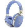 Bezdrátová on-ear sluchátka Guess Grained Triangle Gold Logo Bluetooth ENC modrá