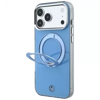 Pouzdro Mercedes MagSafe s prstencovým stojánkem a Iconic Logo pro iPhone 18 Pro Max / 17 Pro Max, modré