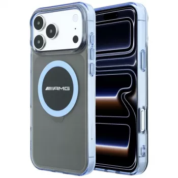 Pouzdro Mercedes AMG00121 AMG IML Transparent Bicolor Block MagSafe pro iPhone 18 Pro Max / 17 Pro Max, černo-modré