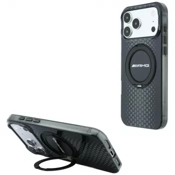 Pouzdro MagSafe Mercedes AMG00126 AMG IML Double Layer Urban Line with Ring Stand pro iPhone 18 Pro / 17 Pro, černé