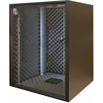 Silence Rack SRO156080B soundproofed 19-inch rack cabinet, 15 U, 1 silent fan, 600x800 mm, glass door, black