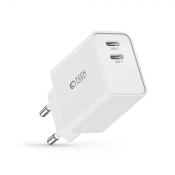Nástěnné nabíjecí zařízení Tech-Protect C35W se 2 porty, PD 35 W, bílé