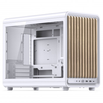 Počítačová skříň Jonsbo D33 Wood, mini skříň, mATX, tvrzené sklo, bílá, dřevo (D33 WD/WHITE)
