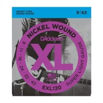 Struny na elektrickou kytaru D'Addario EXL120 Super Light, 9-42