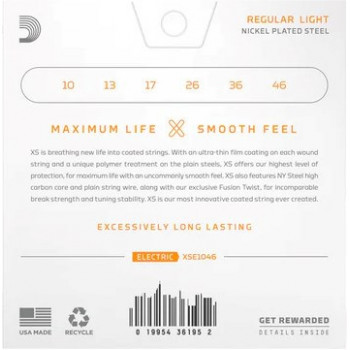 Struny na elektrickou kytaru D'Addario XSE1046, Regular Light 10–46