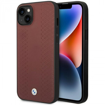 Pevné pouzdro BMW BMHCP14S22RFGR Leather Diamond Pattern pro iPhone 14 6,1