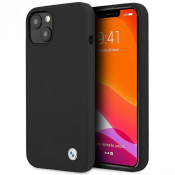 Pouzdro BMW BMHCP13SSILBK pro Apple iPhone 13 mini, silikonové Signature, černé