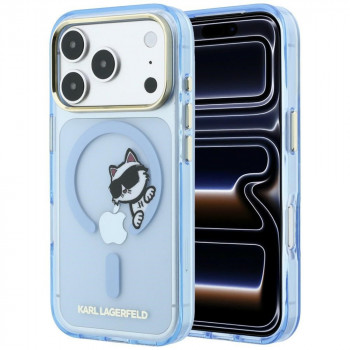 Pouzdro Karl Lagerfeld Peekaboo Logo MagSafe pro Apple iPhone 18 Pro Max / 17 Pro Max, modré