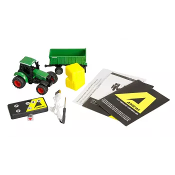 Amewi metal tractor with trailer, 1:64, RTR, green