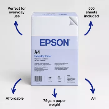 Tiskový papír Epson zářivě bílý, A4 (210 x 297 mm), 75 g/m2