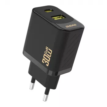Nástěnná nabíječka Dudao A27TEU PD 30W GaN, USB-A + USB-C, černá