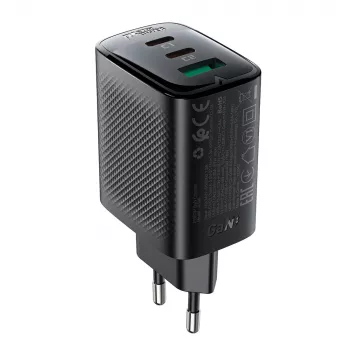 Nástěnná nabíječka Acefast A108 GaN PD 67W, 2x USB-C, 1x USB-A, černá