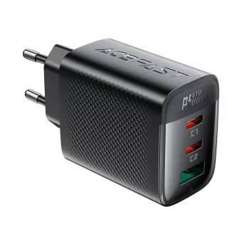 Nástěnná nabíječka Acefast A108 GaN PD 67W, 2x USB-C, 1x USB-A, černá