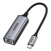Síťový adaptér USB-C na RJ45 Gigabit Ethernet Ugreen CM199, 1000 Mbps, šedý