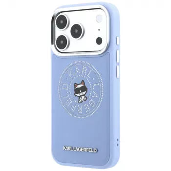 Pouzdro MagSafe Karl Lagerfeld Point & Choupette Sketch pro Apple iPhone 18 Pro / 17 Pro, modré (KF003299)