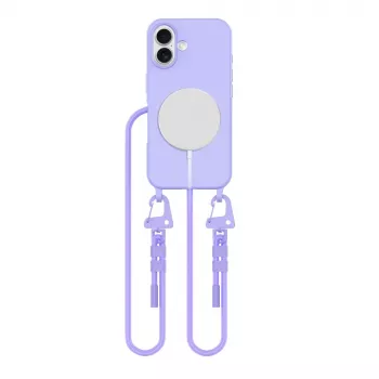 Tech-Protect Magnecklace MagSafe Case with Lanyard for Apple iPhone 16, Purple