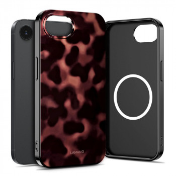 Tech-Protect Lamano MagSafe Case for Apple iPhone 16e / 17e, Black and Brown