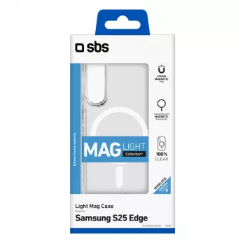 Pouzdro SBS Light Mag pro Samsung Galaxy S25 Edge, průhledné
