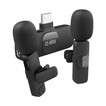 Lavalierové mikrofony SBS s USB-C přijímačem (2 ks), černé